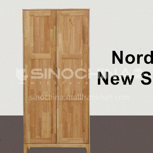 XDD-YF-12- Nordic minimalist style, walnut cabinet, embedded handle, high-quality door hinges, Nordic wardrobe